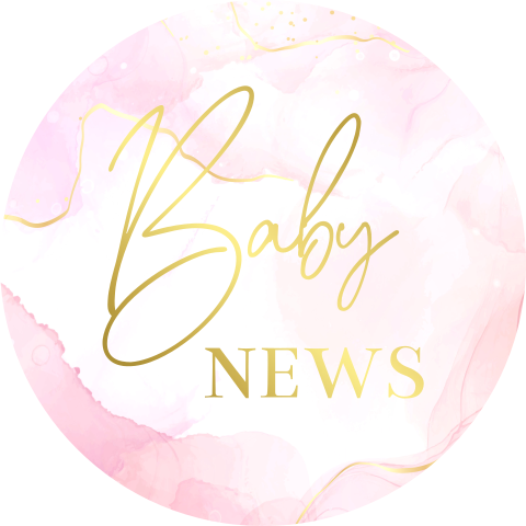Sluitsticker "baby news" roze watercolor goudfolie | 25 stuks