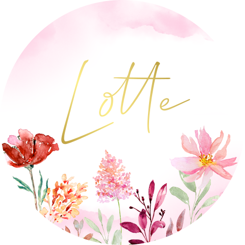 Sluitsticker eigen naam bloemen goudfolie | 25 stuks