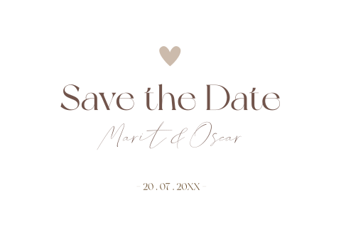 Save the Date kaart wit modern typografie