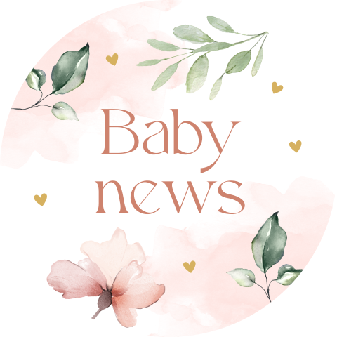 Sluitzegels roze bloemen baby news