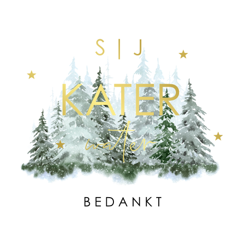 Sticker katerwater winter wedding forrest groen | 12 stuks