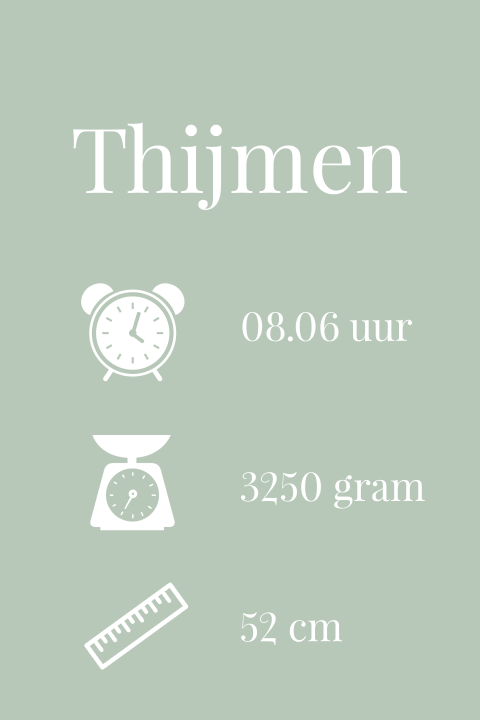 Geboortelabel geboortegegevens icoontjes
