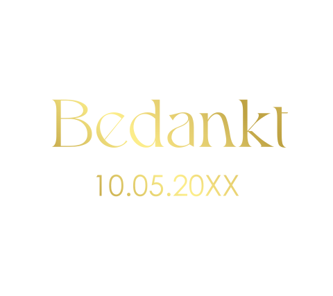 Label hartje bedankt goudfolie | 16 stuks