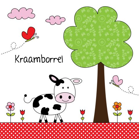 Kraamborrelkaart koe