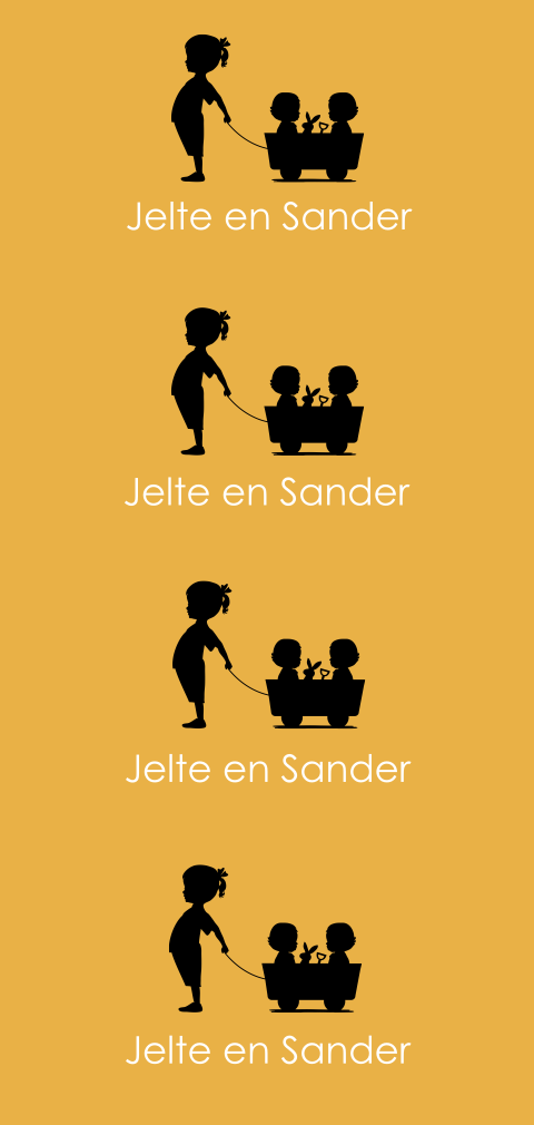 DIY Labels tweeling silhouet okergeel