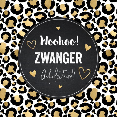 Felicitatie zwangerschap panterprint
