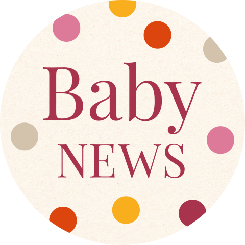 Sluitsticker "Baby news" gekleurde dots meisje | 25 stuks