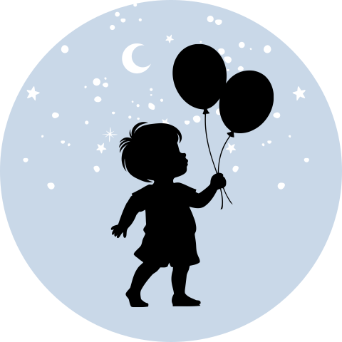 Sluitstickers jongen silhouet blauw