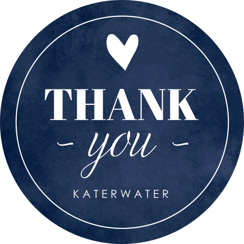 Sticker voor katerwater blauw hartje | 12 stuks