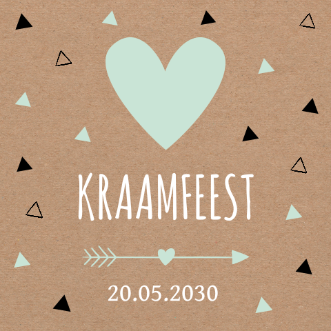Kraamborrelkaart kraft driehoekjes
