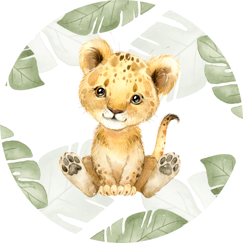Sluitstickers met leeuwtje  | 25 stuks