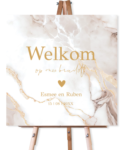 Bruiloftsbord marmerlook beige 70x70 cm