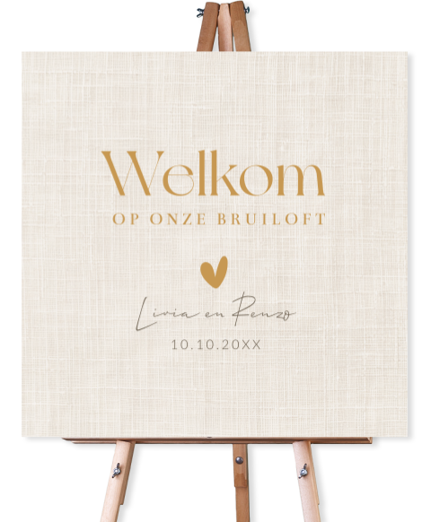 Bruiloftsbord beige linnenlook vierkant