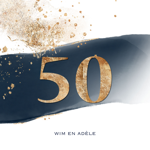 50jarig huwelijksjubileumkaart abstract donker blauw