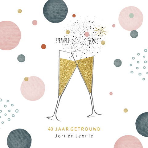 40 jaar getrouwd champagne glazen bubbels
