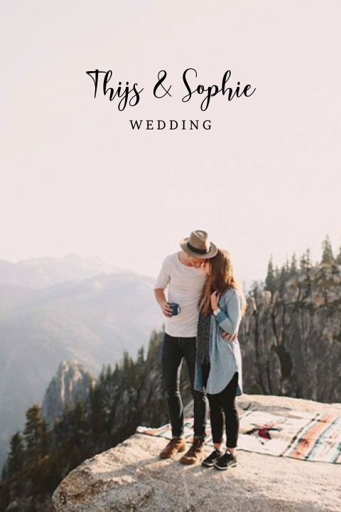 Hippe enkele foto trouwkaart met doodles cirkels