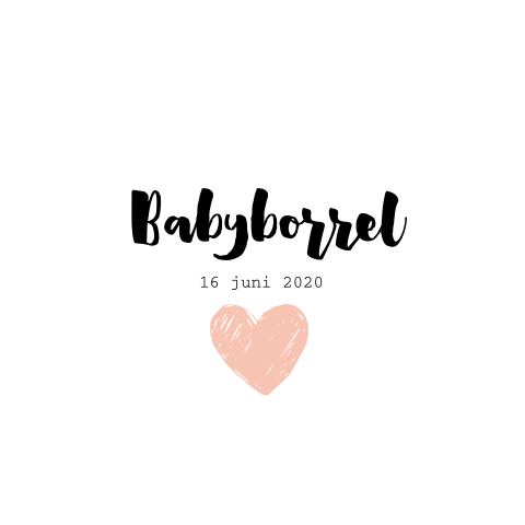 Clean kraamfeest kaartje met handlettering en hart