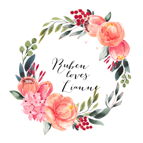 Floral chic trouwkaart met prachtige watercolour bloemen