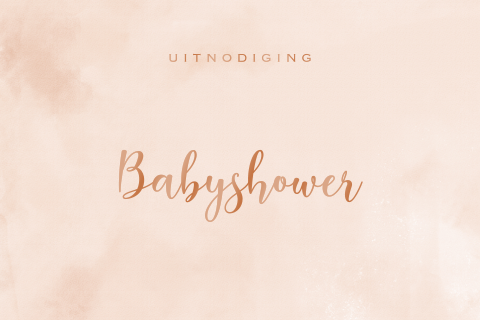 Babyshower roze watercolor koper foliedruk