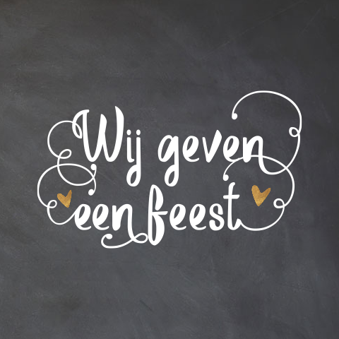 45 jaar getrouwd uitnodiging krijtbord en sierletters
