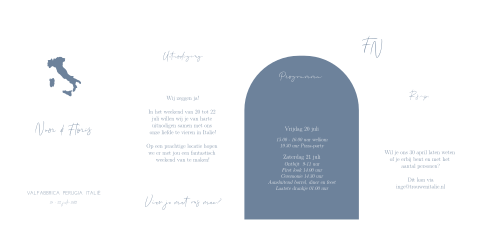 Trouwkaartenset voor pocketfold, Italie design
