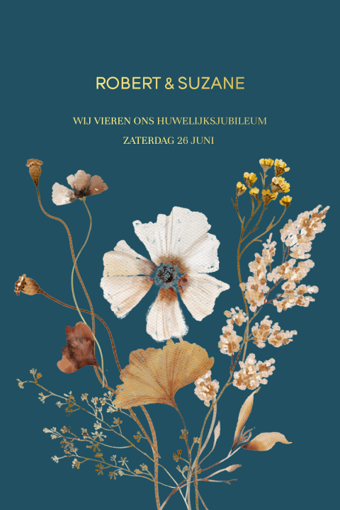 Enkele 5 jaar getrouwd met bloemen