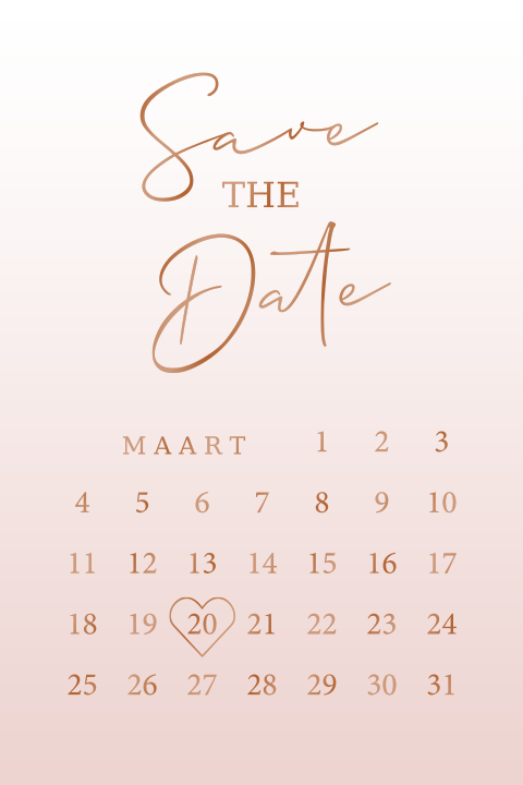 Minimalistisch save the date agenda verloop