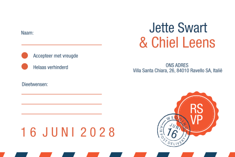 Extra kaartje rsvp in stijl van air post