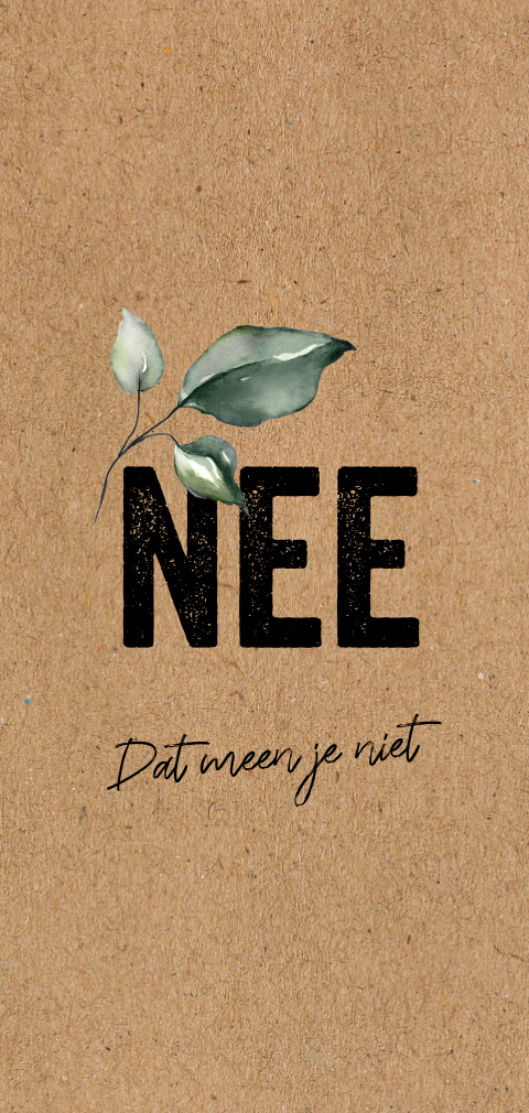 Simpel staande kraft trouwkaart NEE zelf maken
