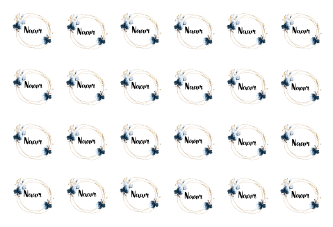 Naamkaartjes vierkant dusty navy - 24 stuks 6x6 cm