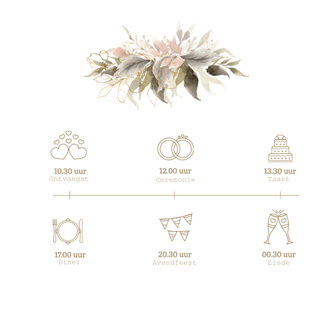 inlegvel extra informatie trouwdag boho soft watercolor