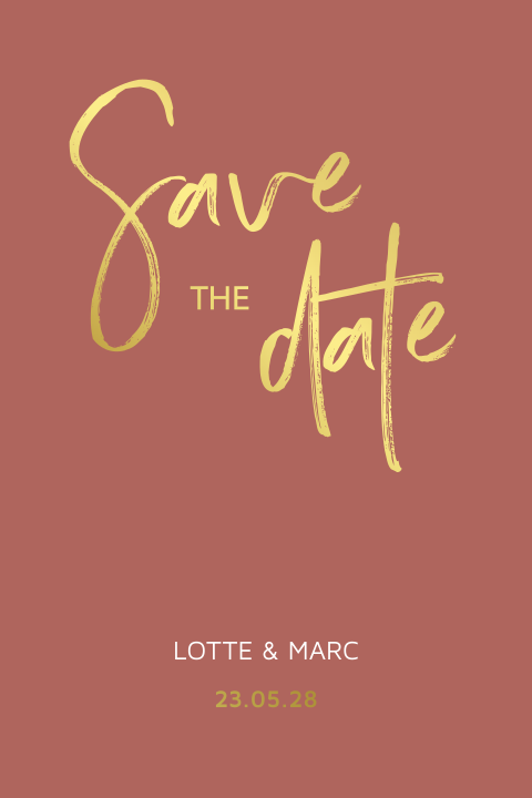 Save the date trouwkaart met écht goudfolie zelf maken