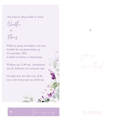 Trendy trouwkaart met 2 labeltjes | Colorblock