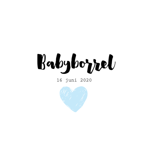 Rustig kraamfeest kaartje handlettering en hart