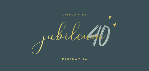 Chique 40 jaar getrouwd uitnodiging met echt goudfolie