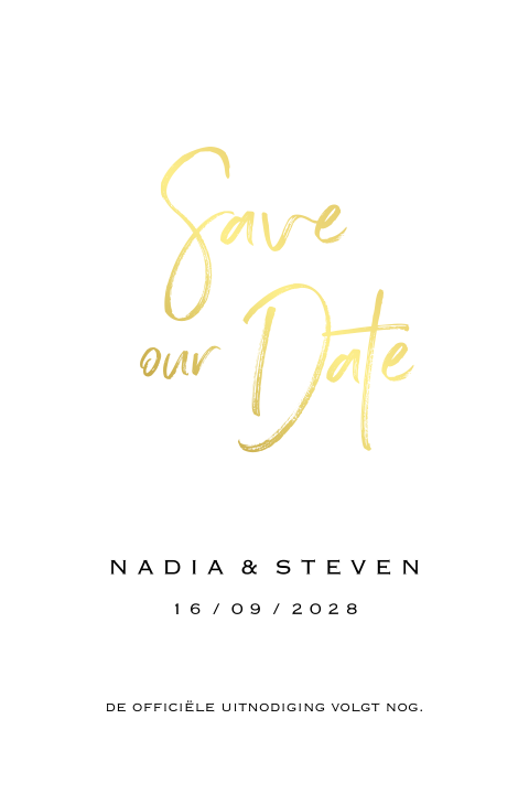 Save the date kaart folie strak