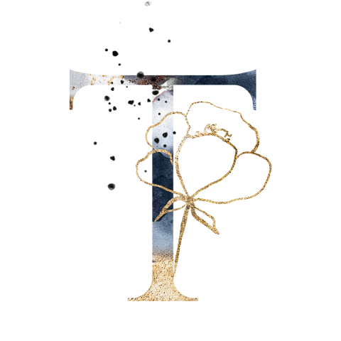 Sluitzegel met letter T  abstract