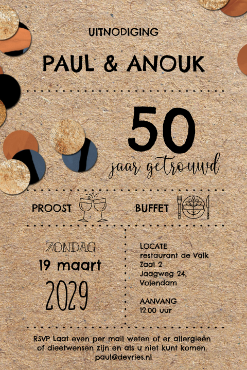 Kraft look 50 jarig jubileum uitnodiging