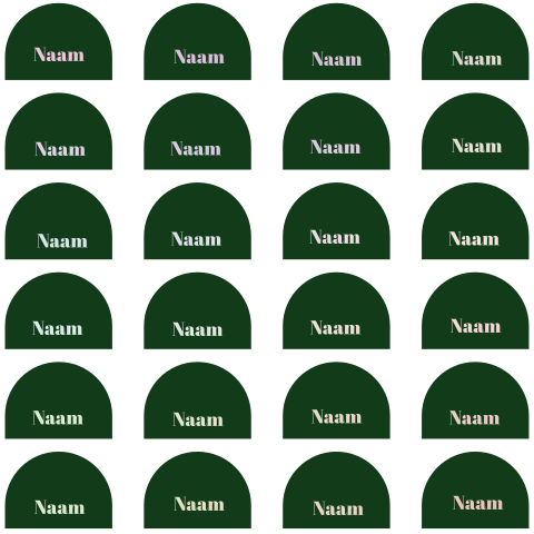 Naamkaartjes half rond | 24 stuks 8x6,7 cm