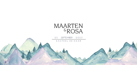 Panorama trouwkaart met Dreamy Mountains