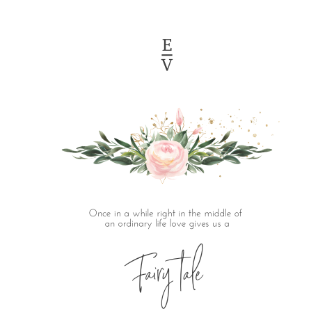 Summer Romance trouwkaart met prachtige roze bloemen