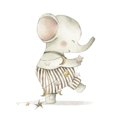 Sluitzegel geboorte olifant met slinger
