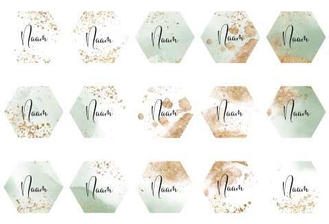 Naamkaartjes zeshoek | 15 stuks 8x7 cm