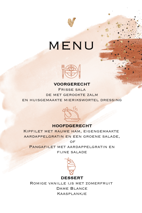 Abstract watercolor art menu drank kaart trouwen icoon
