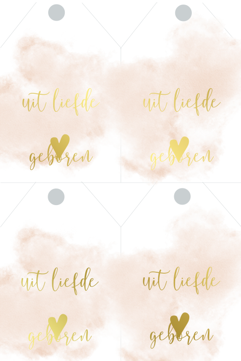 DIY langwerpig roze watercolor en écht goudfolie