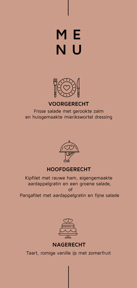 Hippe staande menu drank kaart trouwen icoontjes