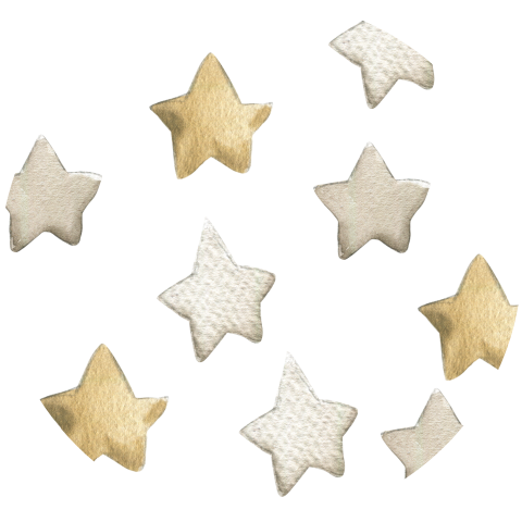 Sluitzegel geboorte met sterren beige