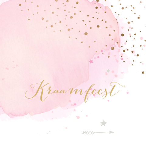 Lief babyborrel kaartje met watercolour en sterretjes