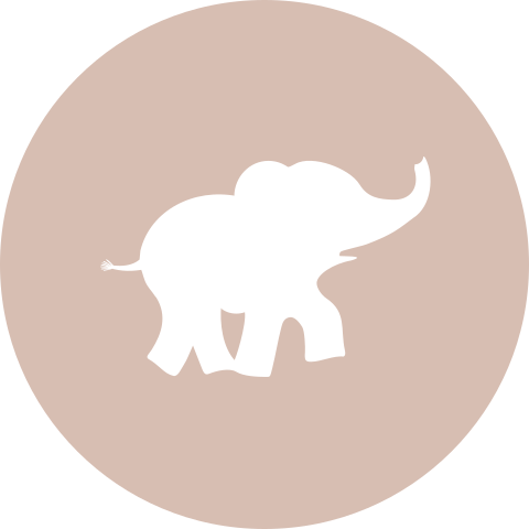 Sluitzegel olifant wit met roze