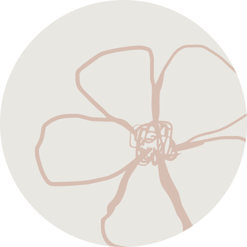 Sluitzegel met outline bloem roze